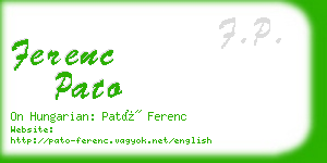 ferenc pato business card